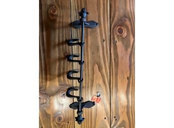 Wall Mounted Cast Iron Rod With (4) Hooks, 20' Long