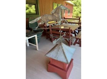 Horse Weathervane 32' Wide X 30' Tall With Cupola 3' Tall