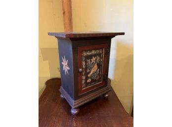 Side Table Stand With Lower Cupboard, Painted Door, 19.5'W X 12.5'D X 24'T