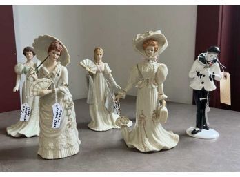 Lot Of (6) Lenox Standing Figures, All Approx 10' Tall, The Suitor, Picnic In The Park, Ivory Centennial Ball, Ivory Gala At The White House, A Vision On Hope, Grand Voyage (broken Umbrella)