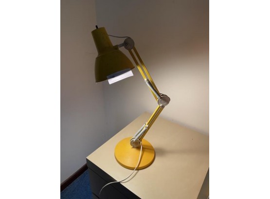 Yellow Metal Desk Lamp, Union Made, Working