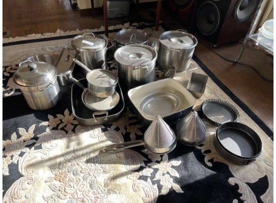 Large Lot Of Stainless Steel Cookware