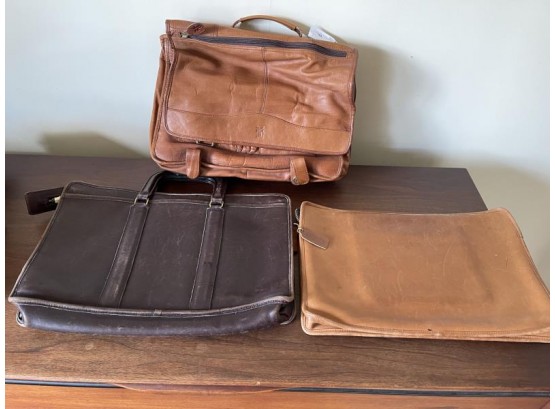2 Vintage Coach Briefcases & FRYE Leather Bag