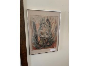 Framed Lithograph, Possible 'Marin 21' 24'x18'
