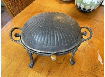 Small Covered Chaffing Dish With Paw Feet 14' L X 8' High