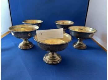 Lot Of (5) Sterling Compotes With Weighted Bases