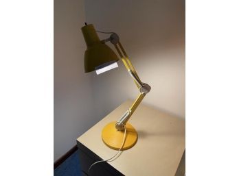 Yellow Metal Desk Lamp, Union Made, Working