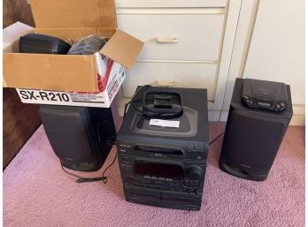 Awa 3 CD Digital Audio System  NSX-5200 With 2 Tape, 2 Speakers, Karaoke, Additional 2 Aiwa SX-R210 Speakers