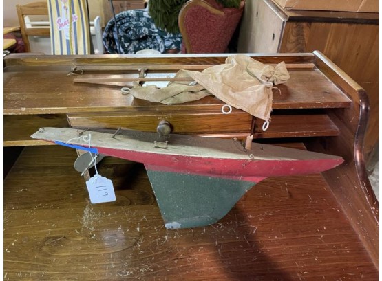 Small Pond Boat With Sail (broken)