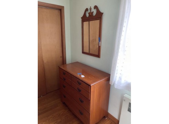 Maple 3 Drawer Chest With Wall Mirror