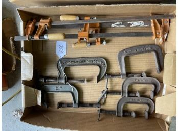 Lot Of 5 Clamps & 2 Metal Wood Clamps