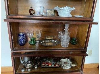 Contents Of 3 Shelves Including China, Glassware & Misc