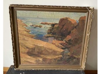 Oil On Canvas Of Coastal Scene, Signed Lower Right (?) 1909 (?)