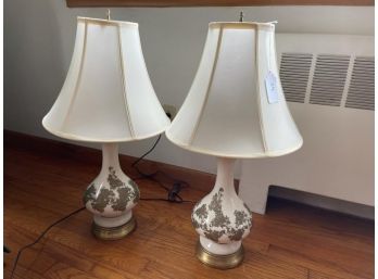 Pair Of White Table Lamps
