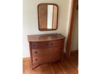 Dresser With Mirror, 2 Drawer Bow Front