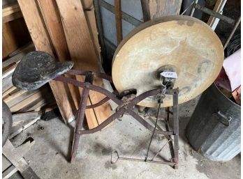 Vintage Grinding Wheel & Seat