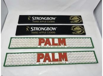 Lot Of 4 Rubber Beer Drip Trays, Palm & Strongbow