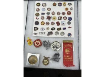 Lot Of Firefighter Buttons & Pins