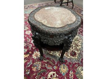Chinese Rosewood Marble Top Table