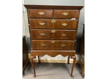 Highboy With 5 Drawers Some Scratches & Veneer Damage