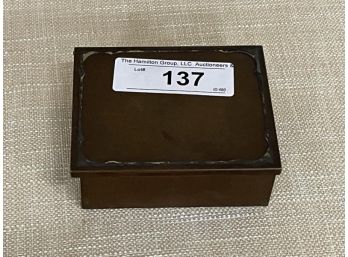 Decorative Bronze Box W/ Stamps