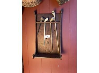 Chestnut Pipe Rack With 4 Pipes