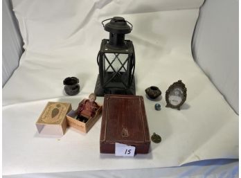 Lot Of Smalls: Candle Light, Modern Candle Box, Old Doll