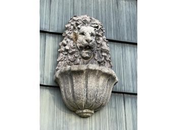 Concrete Lion's Head With Bowl