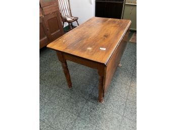 Pine Drop Leaf Table With 1 Drawer, Swing Leg