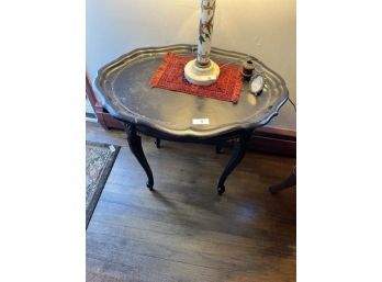 Black Scalloped Table, Top Damaged