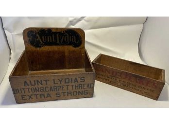 Lot Of 2 Wooden Boxes, Land O' Lakes & Aunt Lydia's