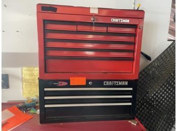 2 Small Craftsman Tool Boxes, One Red 7-drawer With Key And One Black 3-drawer With No Key