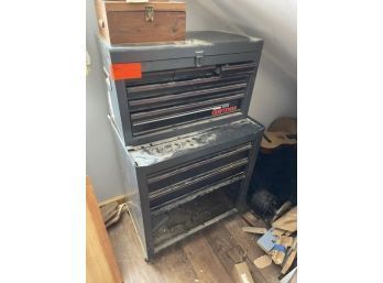 Craftsman Stacking, Rolling Tool Box And Contents With Staples, Staple Gun, Wood Bits, Sockets
