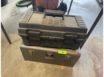2 Tool Boxes, One Metal And One Plastic
