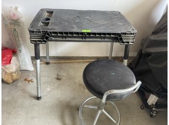 Keter Work Table/Desk,34' X 22' Top, With Swivel Stool
