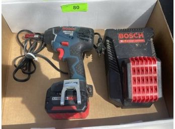 Bosch Impactor And Charger, Litheon 14.4V And Bosch 30 Minute Charger