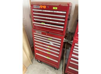 2 Piece Stackable U.S. General Pro Industrial Tool Chest, Top Section Is 26' With 8 Drawers And Lower Chest Ha