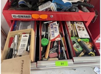 Lot - Desk Items - Pencils, Pens, Tape, Exacto Knife