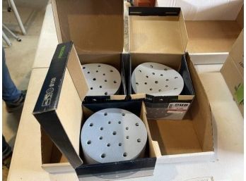 3 Boxes Of Festool Sandpaper Discs 150, P80, P120, P180