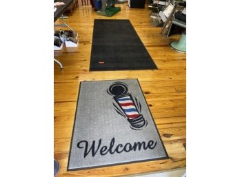 Ten Foot Carpet Runner With Rubber Bottom &  Welcome Barber Floor Mat