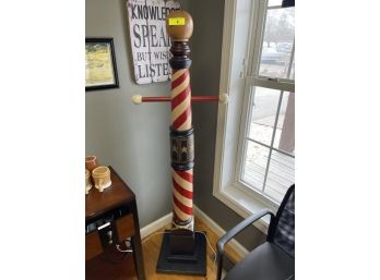 Wooden Decorative Barber Pole Coat Rack