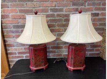 Pair Of Chinese Decorative Table Lamps
