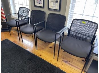 Lot Of 4 Black Arm Chairs