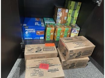 Lot Of Coffee & Tea Pods, Boxes Of Coffee Creamers