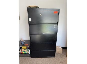 5 Drawer Black Metal File Cabinet 3'Wx67'Tx19'D