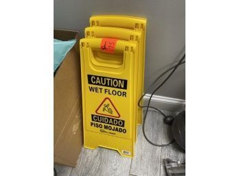 Lot Of (3) 'Caution Wet Floor' Plastic'A' Frame Sign