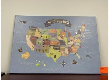 Canvas Map Of USA 31'x21'
