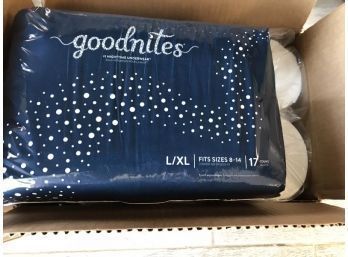 Lot Of (3) Packages Of Goodnites Child's Underwear & Box Of Wipes (never Used)