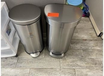 Lot Of (2) Simple Human Trash Cans