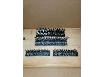 4 Socket Set, Assorted, Not Complete, Some Craftsman, Some Stanley, Some Metric, Some Deep Well